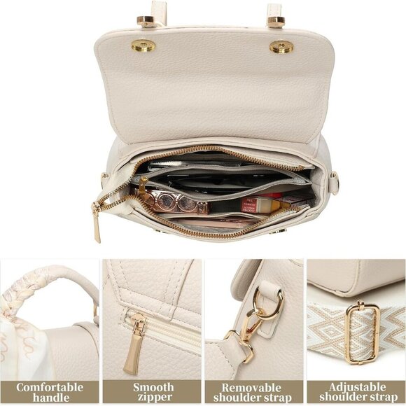 Crossbody Bags for Women Soft Leather Purses Top Handle Handbags for Travel Desi - Picture 5 of 7